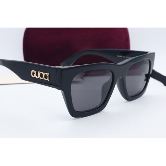 Gucci GG 1835SA 001 Rectangle Black Sunglasses Gray Lenses 53mm main image 7